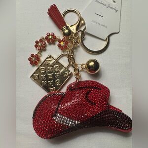 New Red Cowgirl hat keychain